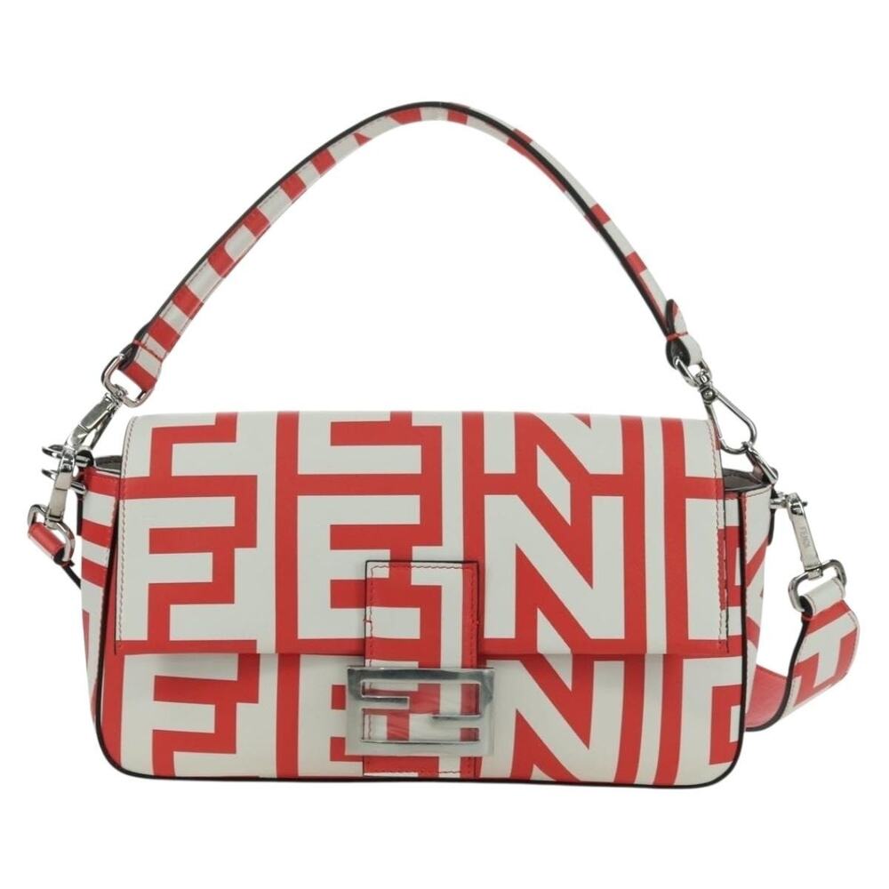 Fendi x Marc Jacobs Mamma Baguette Leather Shoulder Bag Red